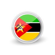 Vector rounded flag button icon of Mozambique