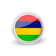 Vector rounded flag button icon of Mauritius