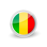 Vector rounded flag button icon of Mali