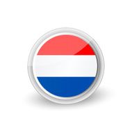 Vector rounded flag button icon of Netherlands