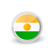 Vector rounded flag button icon of Niger