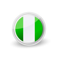 Vector rounded flag button icon of Nigeria