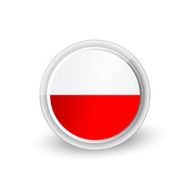 Vector rounded flag button icon of Poland