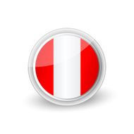 Vector rounded flag button icon of Peru