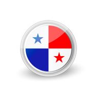 Vector rounded flag button icon of Panama
