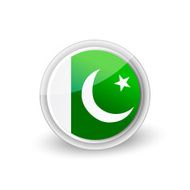 Vector rounded flag button icon of Pakistan