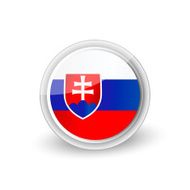 Vector rounded flag button icon of Slovakia