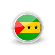 Vector rounded flag button icon of Sao Tome and Principe