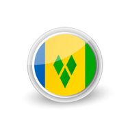 Vector rounded flag button icon of Saint Vincent