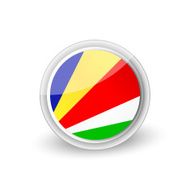 Vector rounded flag button icon of Seychelles