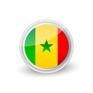 Vector rounded flag button icon of Senegal