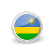 Vector rounded flag button icon of Rwanda