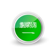 Vector rounded flag button icon of Saudi Arabia
