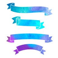 vector watercolor colorful ribbons banners N5