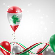 Flag of Lebanon on balloon