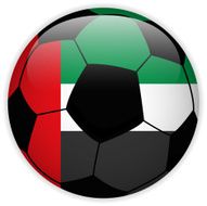 Emirates Flag with Soccer Ball Background