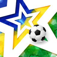 Soccer football poster Mosaic background in Brazil flag colors