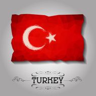 Vector geometric polygonal Turkey flag N2