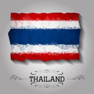 Vector geometric polygonal Thailand flag N2