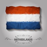 Vector geometric polygonal Netherlands flag N2