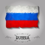Vector geometric polygonal Russia flag N2