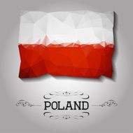 Vector geometric polygonal Poland flag N2
