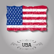 Vector geometric polygonal USA flag N2
