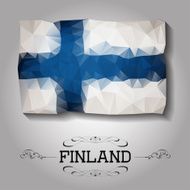 Vector geometric polygonal Finland flag N2