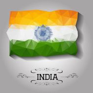 Vector geometric polygonal India flag