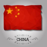Vector geometric polygonal China flag N2