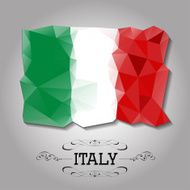Vector geometric polygonal Italy flag N2