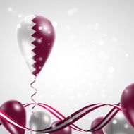 Flag of Qatar on balloon