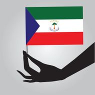 Hand with flag Equatorial Guinea