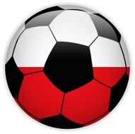 Poland Flag with Soccer Ball Background