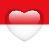 Monaco Flag Heart Glossy Button