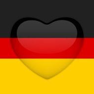 Germany Flag Heart Glossy Button