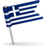 Greece pin icon flag Vector illustration