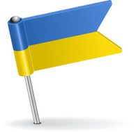 Ukrainian pin icon flag Vector illustration