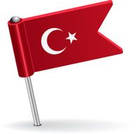 Turkish pin icon flag Vector illustration