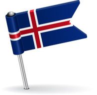 Icelandic pin icon flag Vector illustration