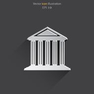 Vector bank school university building web icon N3