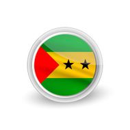 Vector rounded waving flag button icon of Sao Tome