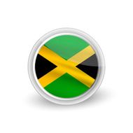 Vector rounded waving flag button icon of Jamaica