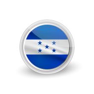 Vector rounded waving flag button icon of Honduras
