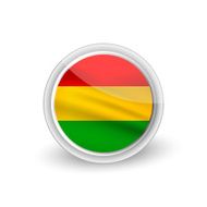 Vector rounded waving flag button icon of Bolivia