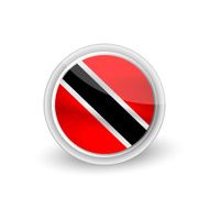 Vector rounded waving flag button icon of Trinidad and Tobago