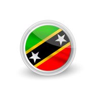 Vector rounded waving flag button icon of Saint Kitts