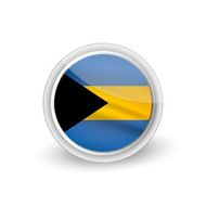 Vector rounded waving flag button icon of Bahamas