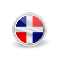 Vector rounded waving flag button icon of the Dominican Republic