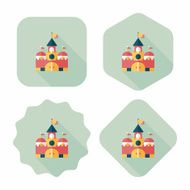 Building castle flat icon with long shadow eps10 N69
